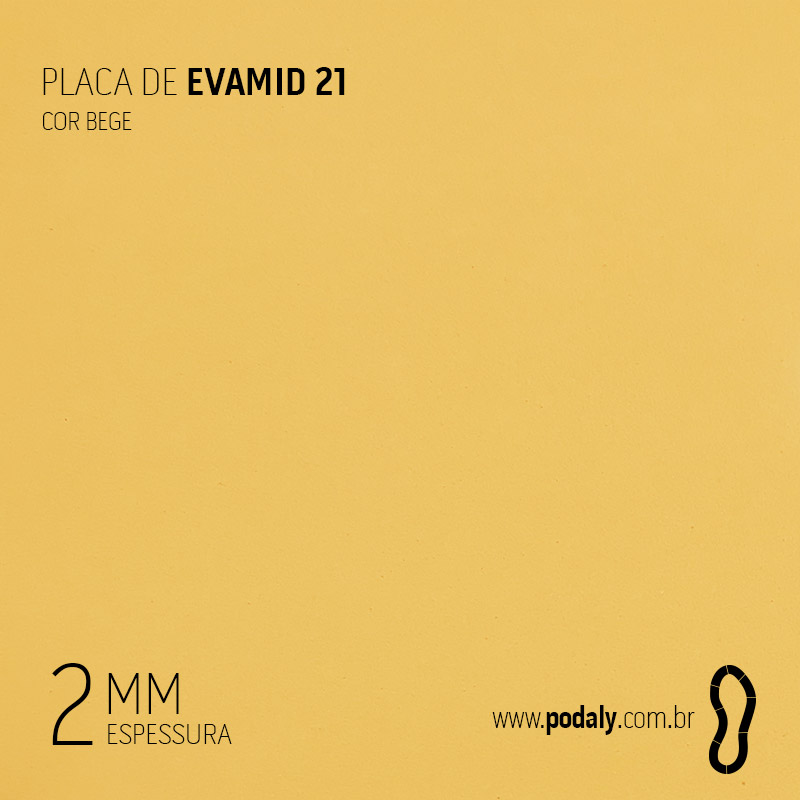 PLACA EVAMID21 BEGE NÃO FURADA 2MM 710X380MM