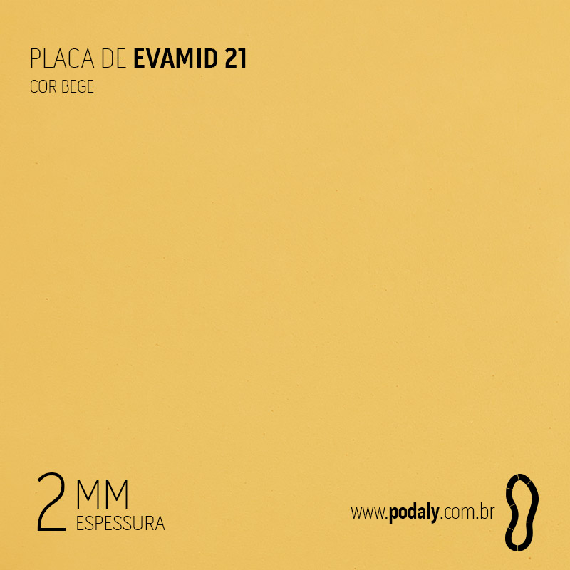 PLACA • EVAMID21 BEGE NÃO FURADA 2MM 500 X 350MM