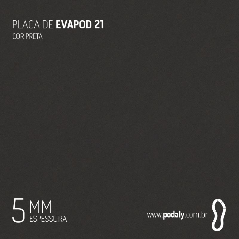 PLACA • EVAPOD21 PRETA NÃO PERFURADA 5MM 800 X 400MM