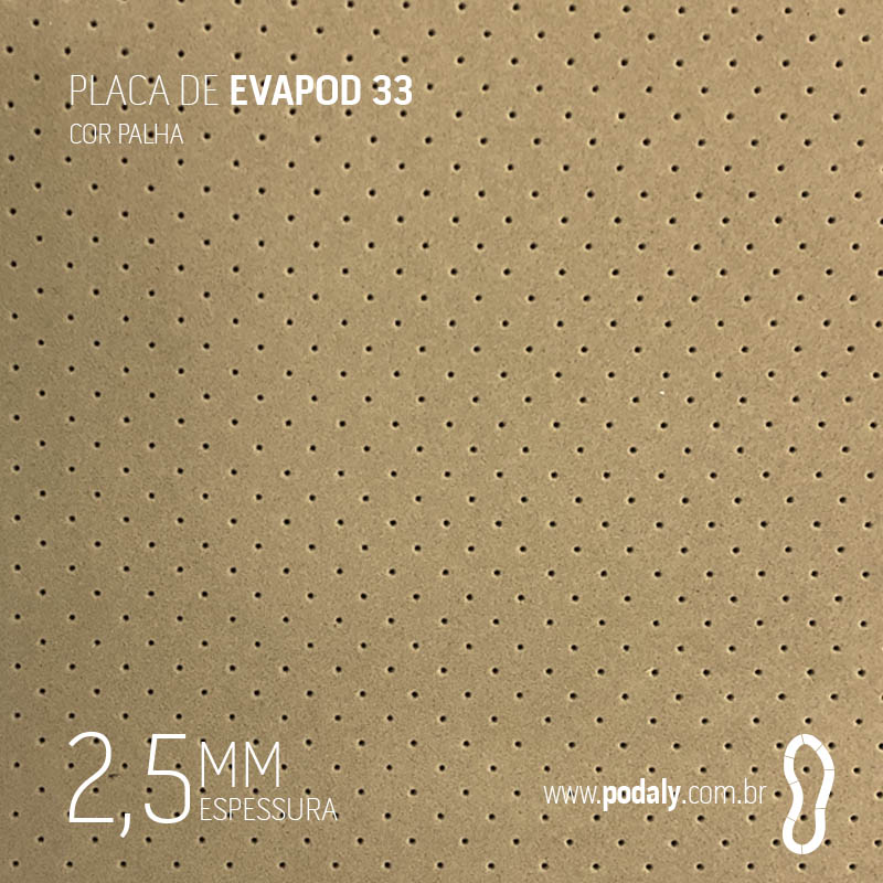 PLACA EVAPOD33 PALHA PERFURADA 2,5MM 800X400MM