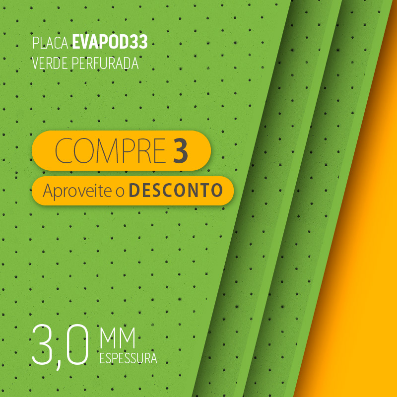 03 PLACAS • EVAPOD33 VERDE PERFURADA 3MM 800X400MM