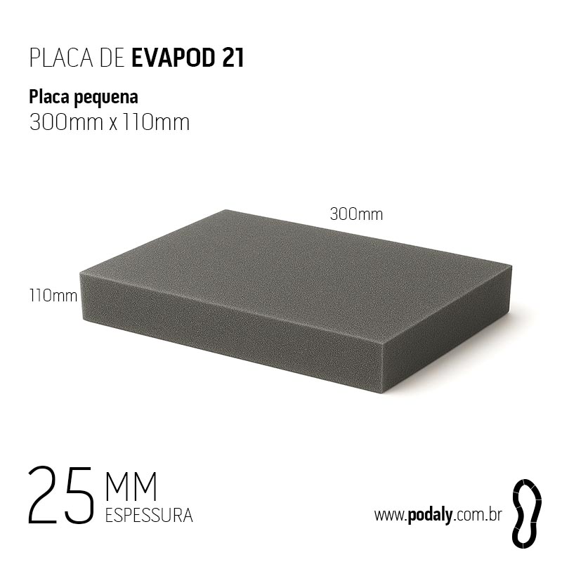 UNIDADE • PLACA PEQUENA EVAPOD21 NÃO FURADA 25MM 300X110MM 