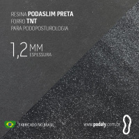 PLACA RESINA PODASLIM 0,6MM PRETA COM FORRO 910X440MM