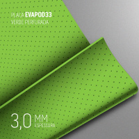 PLACA EVAPOD33 VERDE PERFURADA 3MM 800X400MM