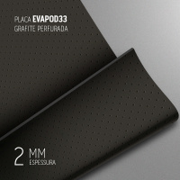PLACA EVAPOD33 PRETA PERFURADA 2MM 800X400MM