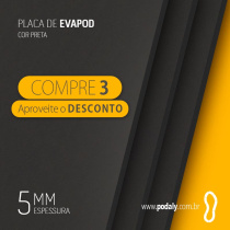 03 PLACAS EVAPOD21 PRETA NÃO PERFURADA 5MM 800X400MM