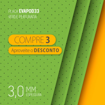 03 PLACAS | EVAPOD33 VERDE PERFURADA 3MM 800X400MM