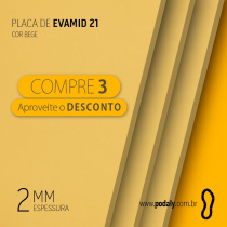 03 PLACAS EVAMID21 BEGE NÃO FURADA 2MM 710X380MM