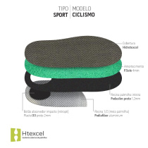 PALMILHA SPORT CICLISMO COM COBERTURA HIDROTEXCEL PSOLE4MM