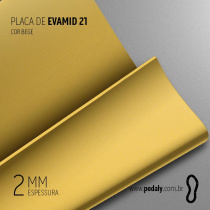 PLACA EVAMID21 BEGE NÃO FURADA 2MM 710X380MM