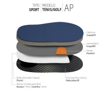 PALMILHA SPORT TENIS GOLF COM COBERTURA HTEXCEL 