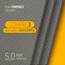03 PLACAS | EVAPOD21 CINZA PERFURADA 5MM 750X400MM