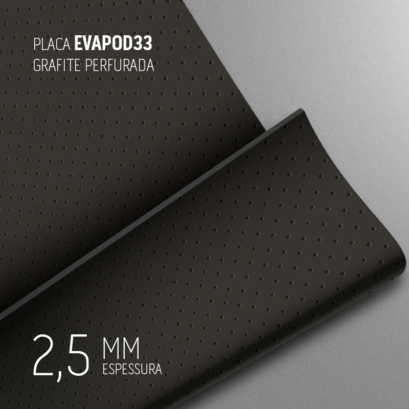 PLACA EVAPOD33 GRAFITE PERFURADA 2,5MM 800X400MM