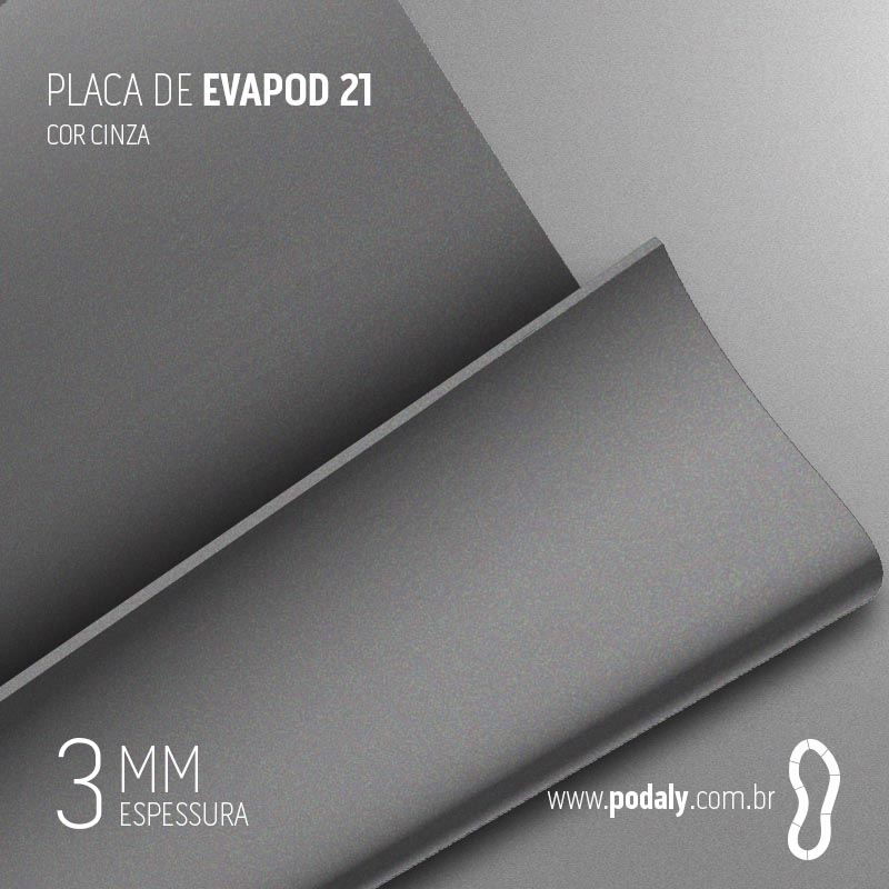 PLACA EVAPOD21 CINZA NÃO FURADA 3MM 800X400MM