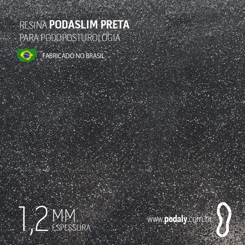 PLACA • RESINA PODASLIM PRETA 1,2MM COLA DOIS LADOS 910 X 440MM