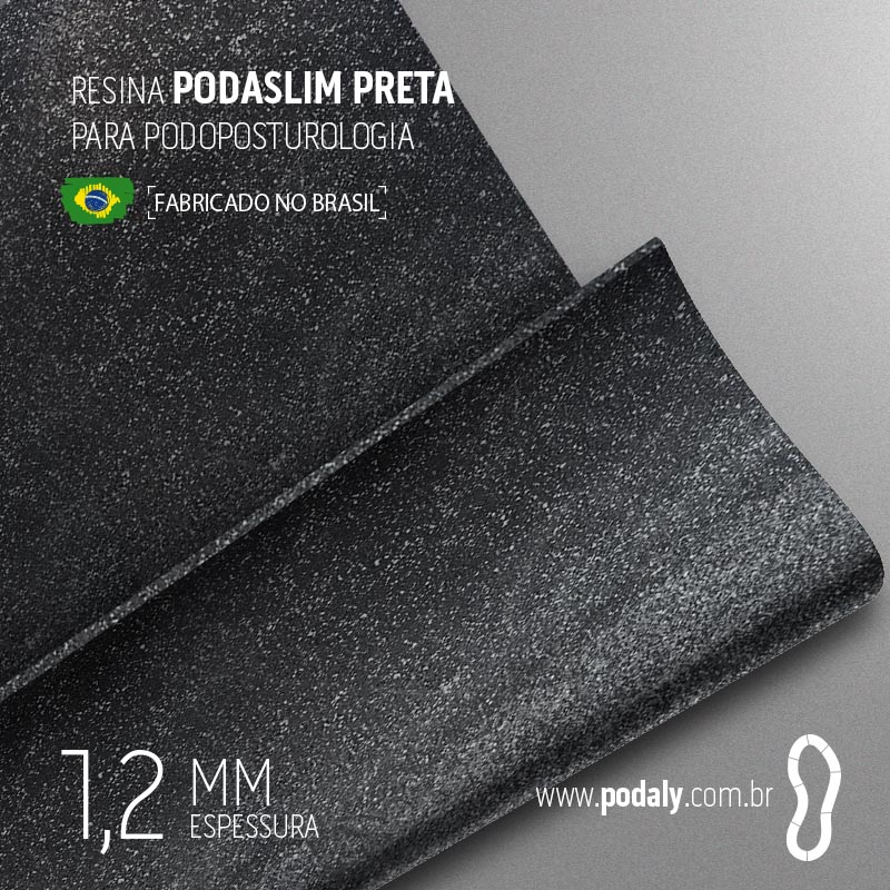 PLACA RESINA PODASLIM PRETA 1,2MM 910X440MM