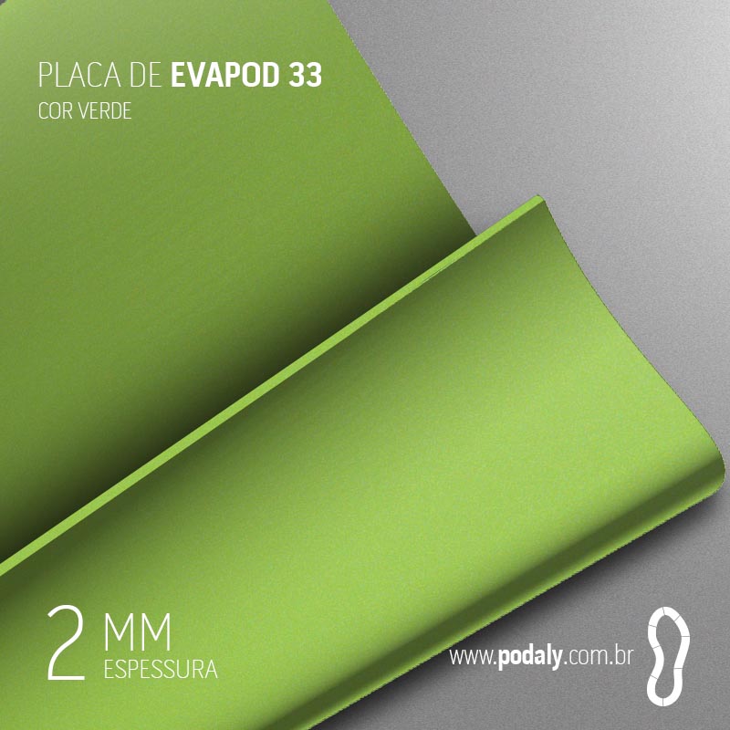 PLACA EVAPOD33 VERDE NÃO PERFURADA 2MM 800X400MM