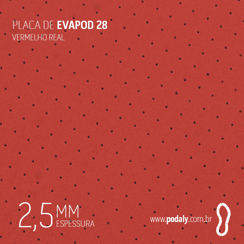 PLACA • EVAPOD28 VERMELHA PERFURADA 2,5MM 850 X 410MM