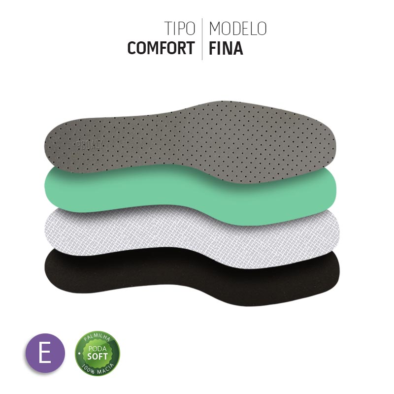 PALMILHA COMFORT FINA ESTREITA COM COBERTURA EVAPOD21 SOFT 